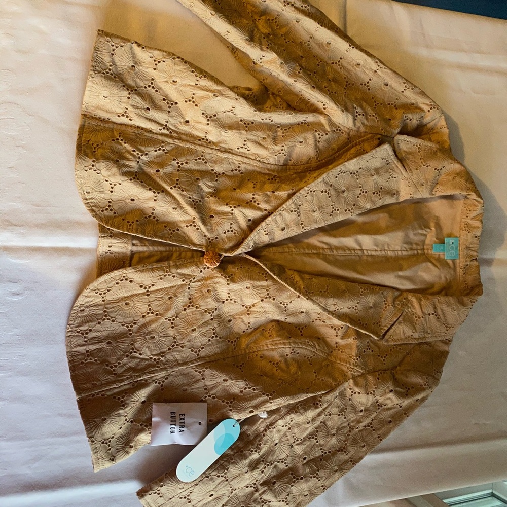 New CE by Classiques Entier Beige Appliqué Blazer sz XL
